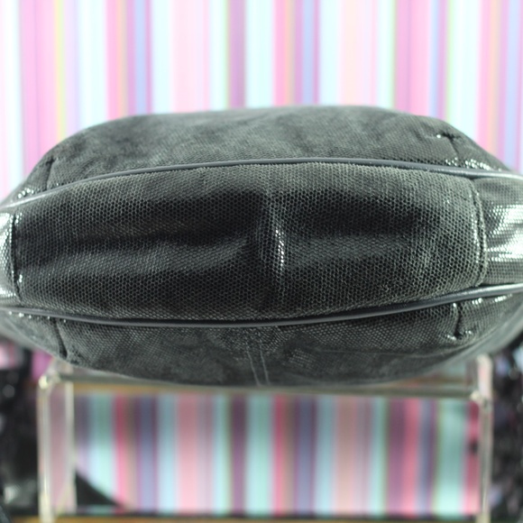 Vintage Leather Purse Dark Navy Lucite and Leather Strap - Picture 6 of 16